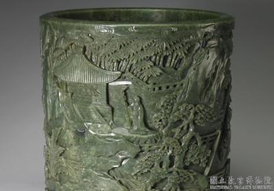 图片[3]-Jade Brush Holder with six-hermit motif, Qianlong Reign, Qing dynasty-China Archive